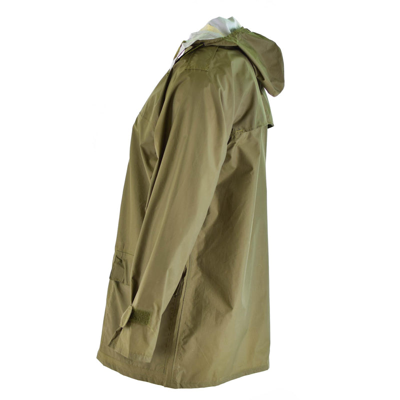 Genuine Danish army O.D wet weather jacket waterproof hooded rain coat Denmark