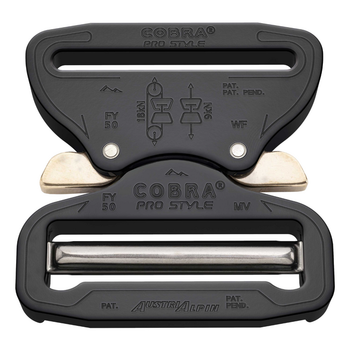 AustriAlpin Cobra Pro Style 50mm Buckle Belt XL Trigger Release Tabs Black