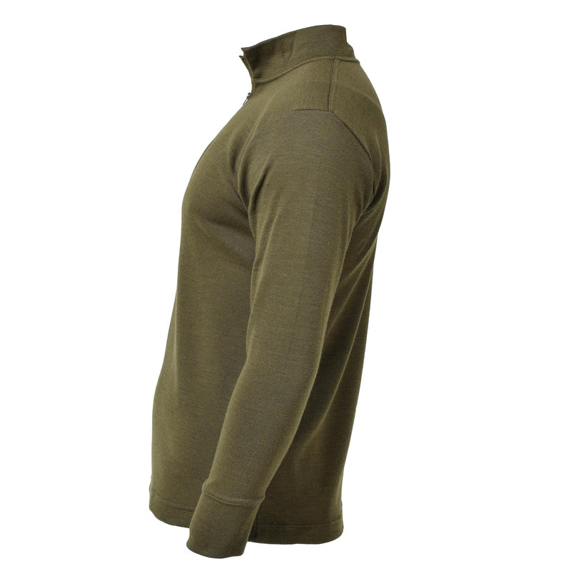 Original Italy military shirt zipper undershirt lightweight breathable Olive