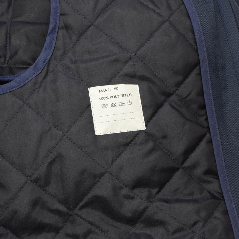 Original Dutch Military women's trench coat solid blue raincoat quilted liner