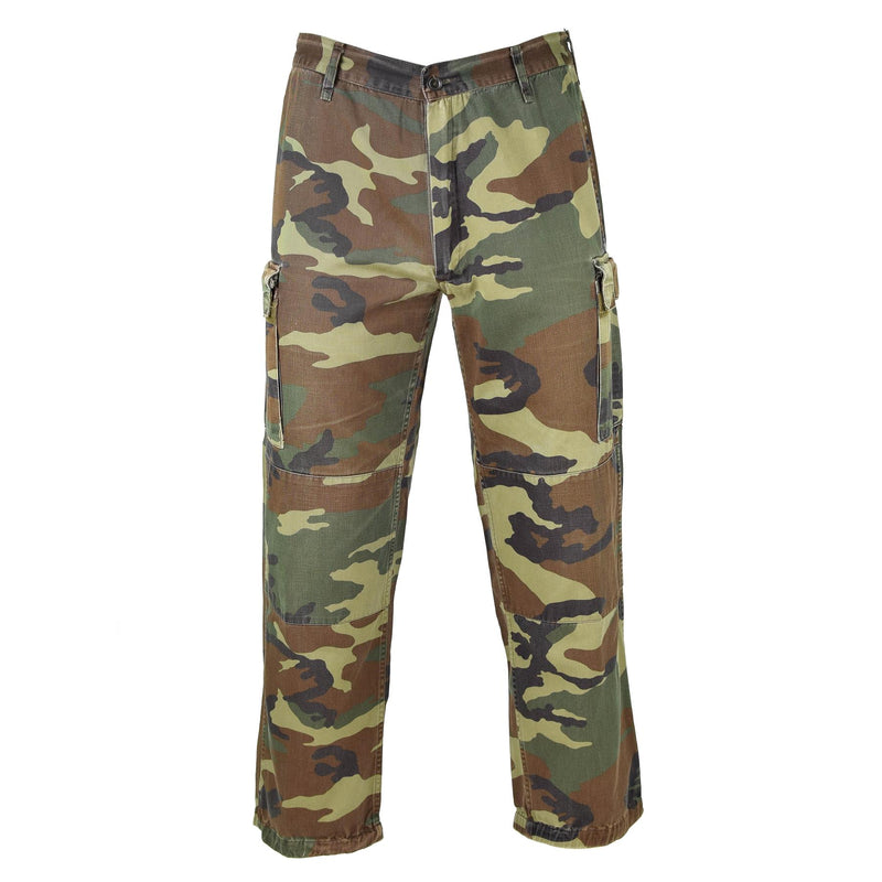 Genuine Italian army pants NATO combat cotton woodland Camouflage field trousers