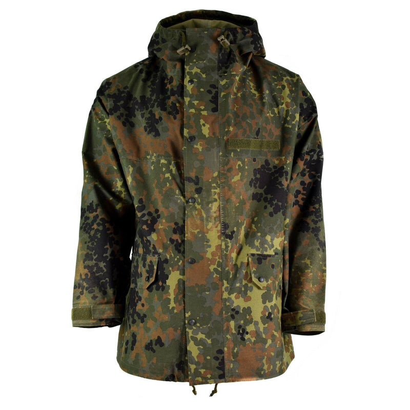 Original German army field Jacket GoreTex Flecktarn waterproof rain gear parka