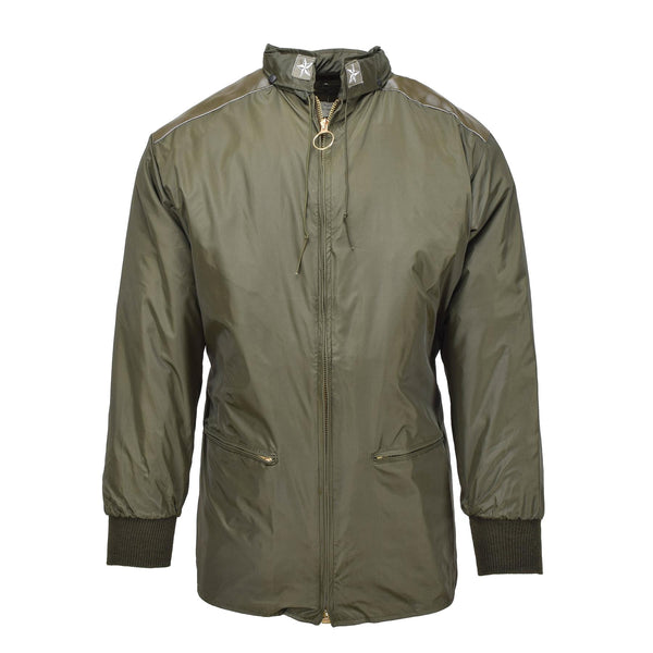 Original Italian Military air forces rain jacket hooded lined olive raincoat NEW