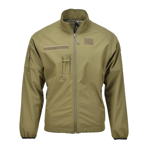 Original Dutch Military soft shell jacket zippered pockets vented armpits olive