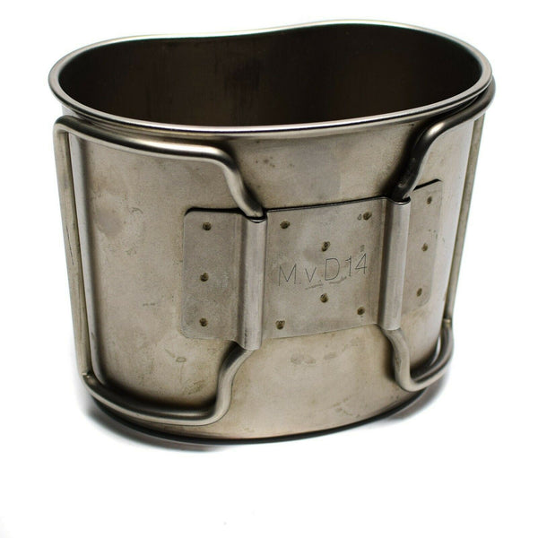 Original Dutch army canteen cup mug mess stainless steel pot bushcraft