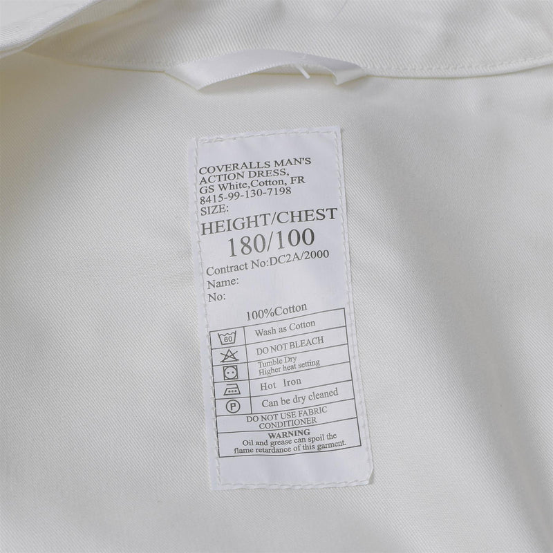 Original British Military white coveralls jumpsuit lightweight roomy fit NEW