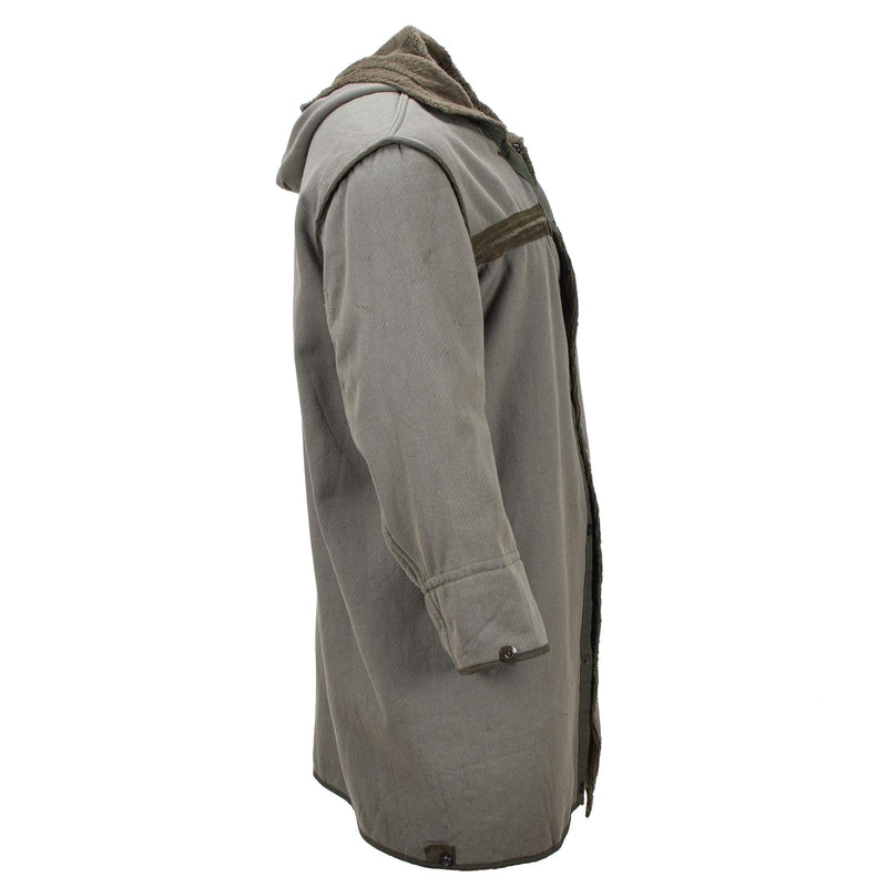 Original German military long parka faux fur liner thermal hooded army olive