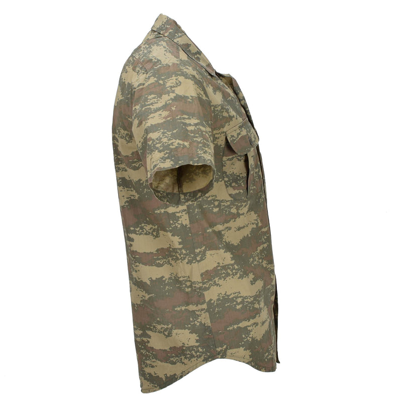 Original Turkish army field shirts durable ripstop camo short sleeve tactical