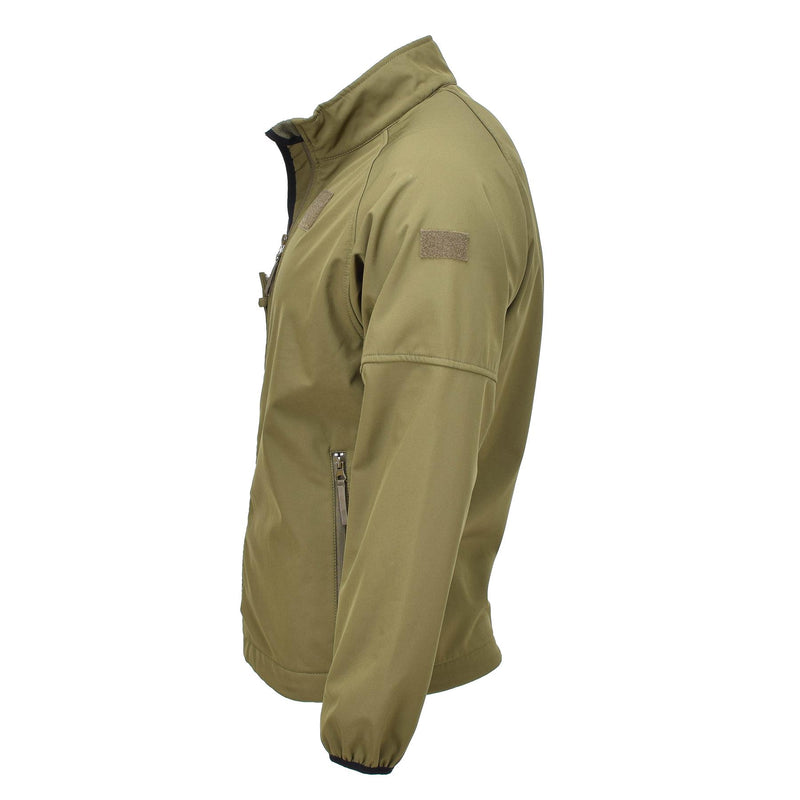 Original Dutch Military soft shell jacket zippered pockets vented armpits olive