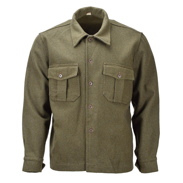 Original Italian formal jacket olive wool uniform vintage adjustable cuffs