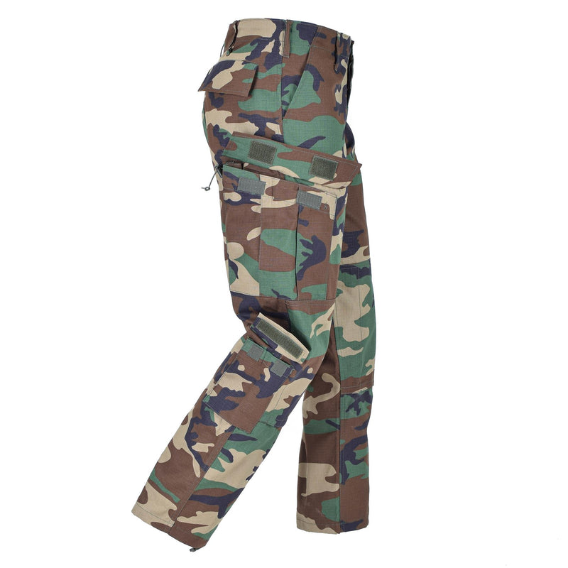 Mil-Tec Brand U.S. Military style woodland camo ripstop soldiers BDU cargo pants