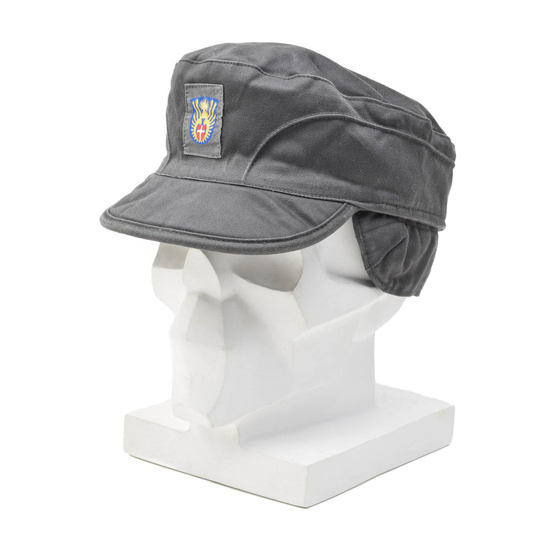 Original Danish military gray army cap lightweight foldable earflaps vintage NEW
