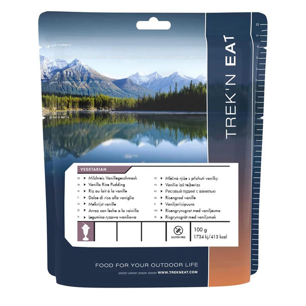 Trek'N Eat Dessert meal Vanilla Rice Puding Dehydrated outdoor camping food