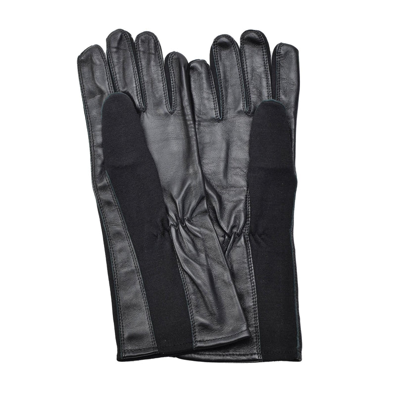 Original Dutch military pilot leather gloves warmer heat resistant aramid NEW