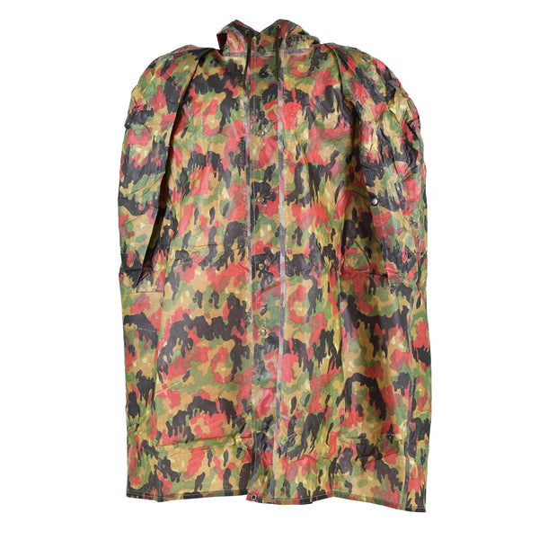 Original Swiss army troops camo tactical plastic poncho Alpenflage pattern