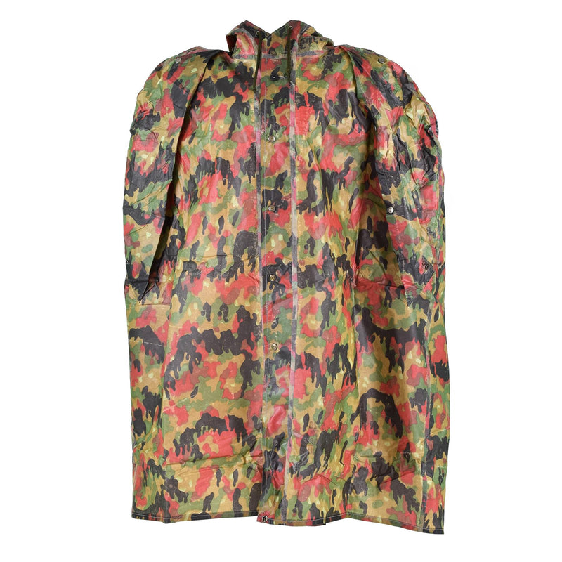 Original Swiss army troops camo tactical plastic poncho Alpenflage pattern