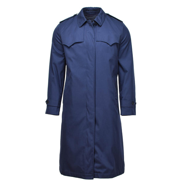 Original Dutch Military women's trench coat solid blue raincoat quilted liner