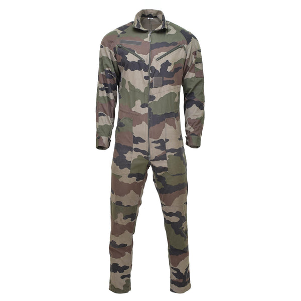 Original French army mechanic coverall suit roomy fit elastic CCE camouflage