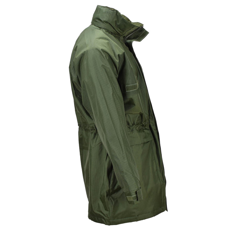 Original Belgian military rain long jacket with liner olive waterproof field NEW