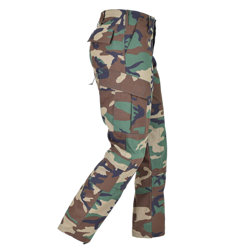 Mil-Tec Brand U.S. Military style woodland camo ripstop soldiers BDU cargo pants