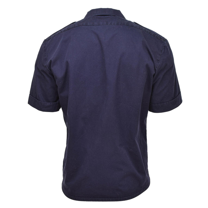 Genuine Dutch military shirts short sleeves buttoned solid blue military surplus
