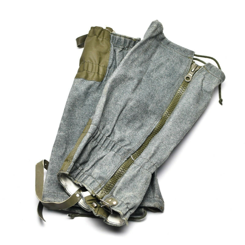 Genuine Swiss army Gaiters wool grey mountains hiking military surplus