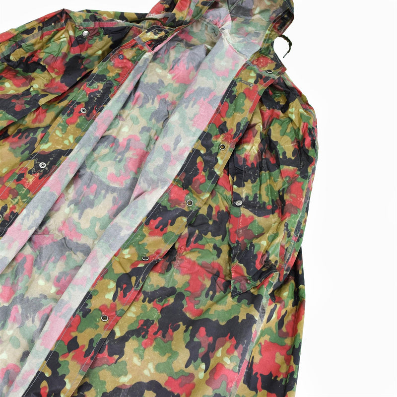 Original Swiss army troops camo tactical plastic poncho Alpenflage pattern