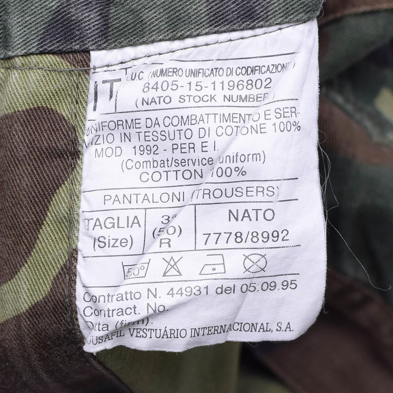 Genuine Italian army pants NATO combat cotton woodland Camouflage field trousers