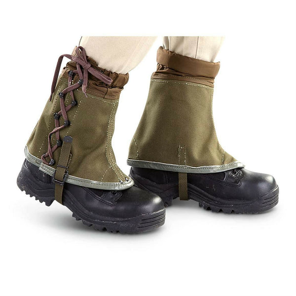 Genuine italian army Gaiters canvas OD olive hiking military surplus M70 combat