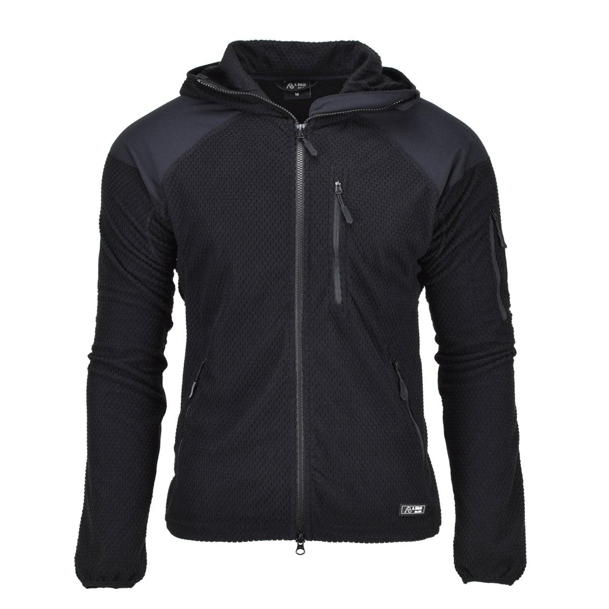 Blochl Brand Military Giacca Termica Fleece Cappuccetta Nera Rinforzata
