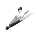 BOKER Bon Appetite pocket cutlery set knife spoon fork 440A steel wooden handle