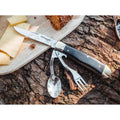 BOKER Bon Appetite pocket cutlery set knife spoon fork 440A steel wooden handle