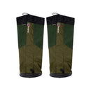 Pair of Berghaus Yeti Gore-Tex waterproof hiking gaiters in green and black with front hook-and-loop closure and rubber underfoot rand