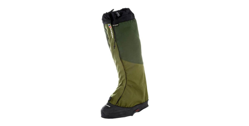 Berghaus Yeti Gore-Tex waterproof winter hiking gaiter with rubber rand and front hook-and-loop closure in olive green