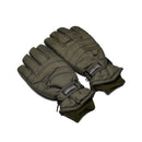 Olive camouflage Thinsulate winter gloves with adjustable straps and elastic cuffs for cold weather protection and durability