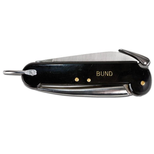 BW German army mariner knife with marlinspike, security lock, and lanyard loop for sailors and navy use