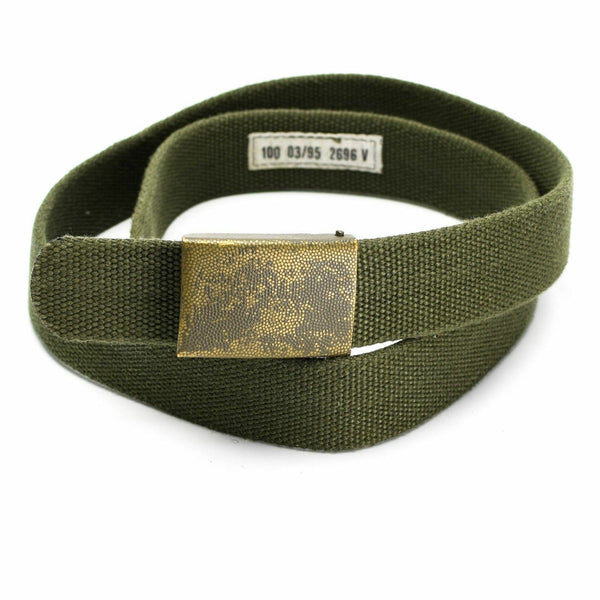 Genuine German army military belt canvas pants trousers combat issue w buckle - GoMilitar