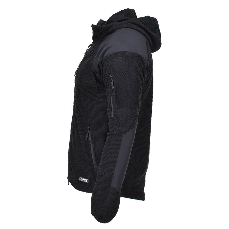 Blochl Brand Military style thermal jacket fleece hooded reinforced black NEW