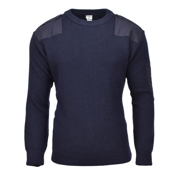 Original Belgian Military pullover warm knitted blue sweater army surplus NEW