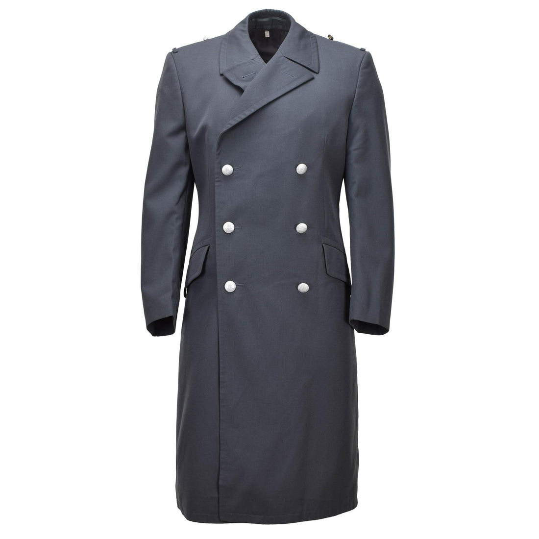 Original German Bundeswehr Military Double-Breasted Long Overcoat Gray