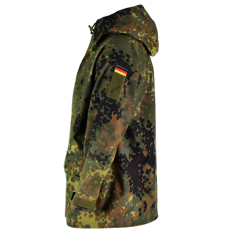 Original German army field Jacket GoreTex Flecktarn waterproof rain gear parka