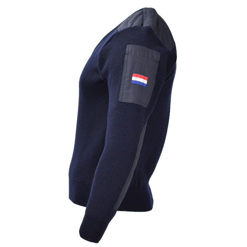 Original Dutch military blue sweater pullover wool bodywarmer long sleeve NEW