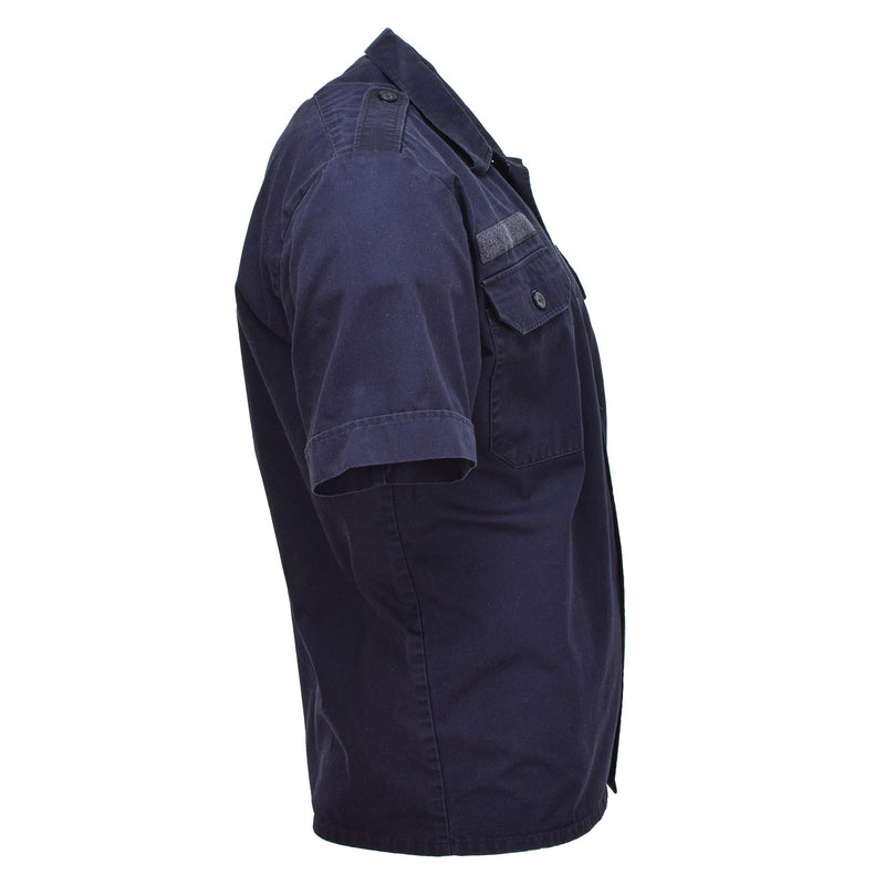 Genuine Dutch military shirts short sleeves buttoned solid blue military surplus