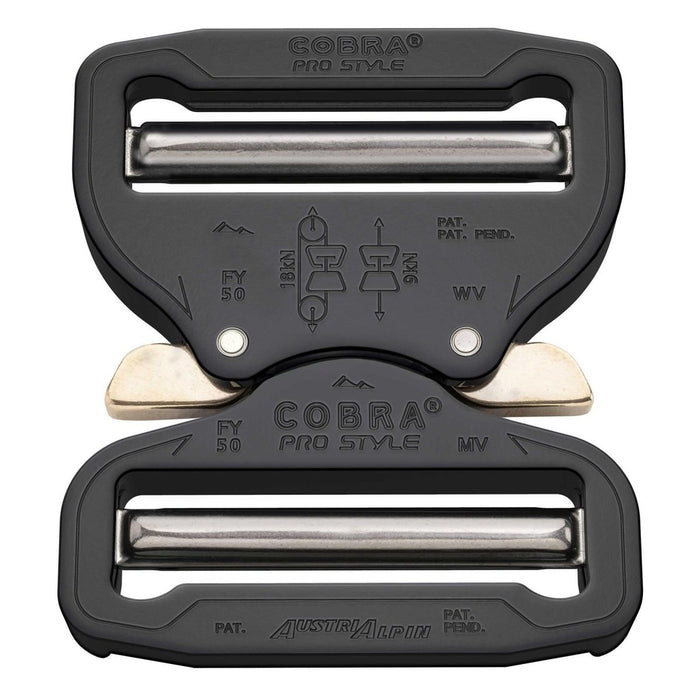 COBRA PRO STYLE Belt Buckle 50mm Quick Release Heavy Duty Aluminium Black - GoMilitar