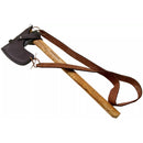 Condor Bushcraft Tomahawk with hickory handle, 1060 carbon steel head, leather sheath, and carrying strap for outdoor use