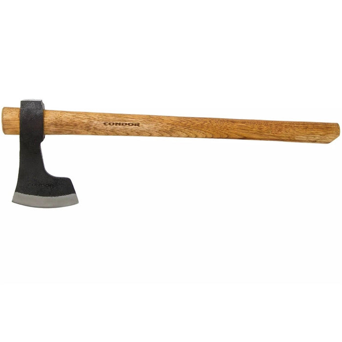 Condor Bushcraft Tomahawk hatchet with hickory handle and shock-proof 1060 carbon steel blade for outdoor use