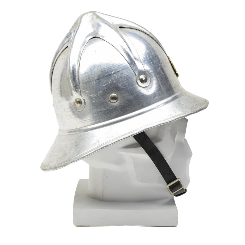Original Yugoslavia military gray aluminum fireman helmet red start badge army