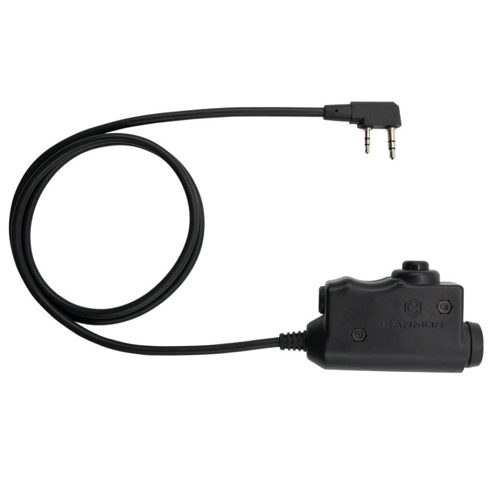 EARMOR M51 PTT Communication Adapter Kenwood 2-Pin Radio Connector Black