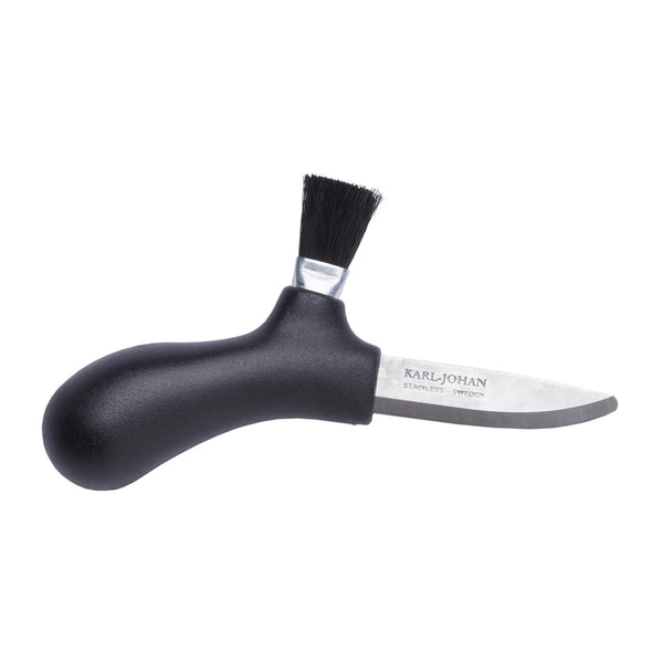 MORAKNIV Mushroom Picking knife fixed recycled stainless steel blade brush Black