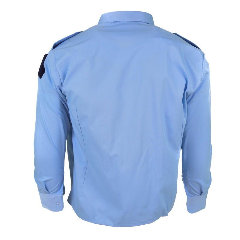 Genuine French Military Police blue cotton long sleeve shirt Gendarme NEW